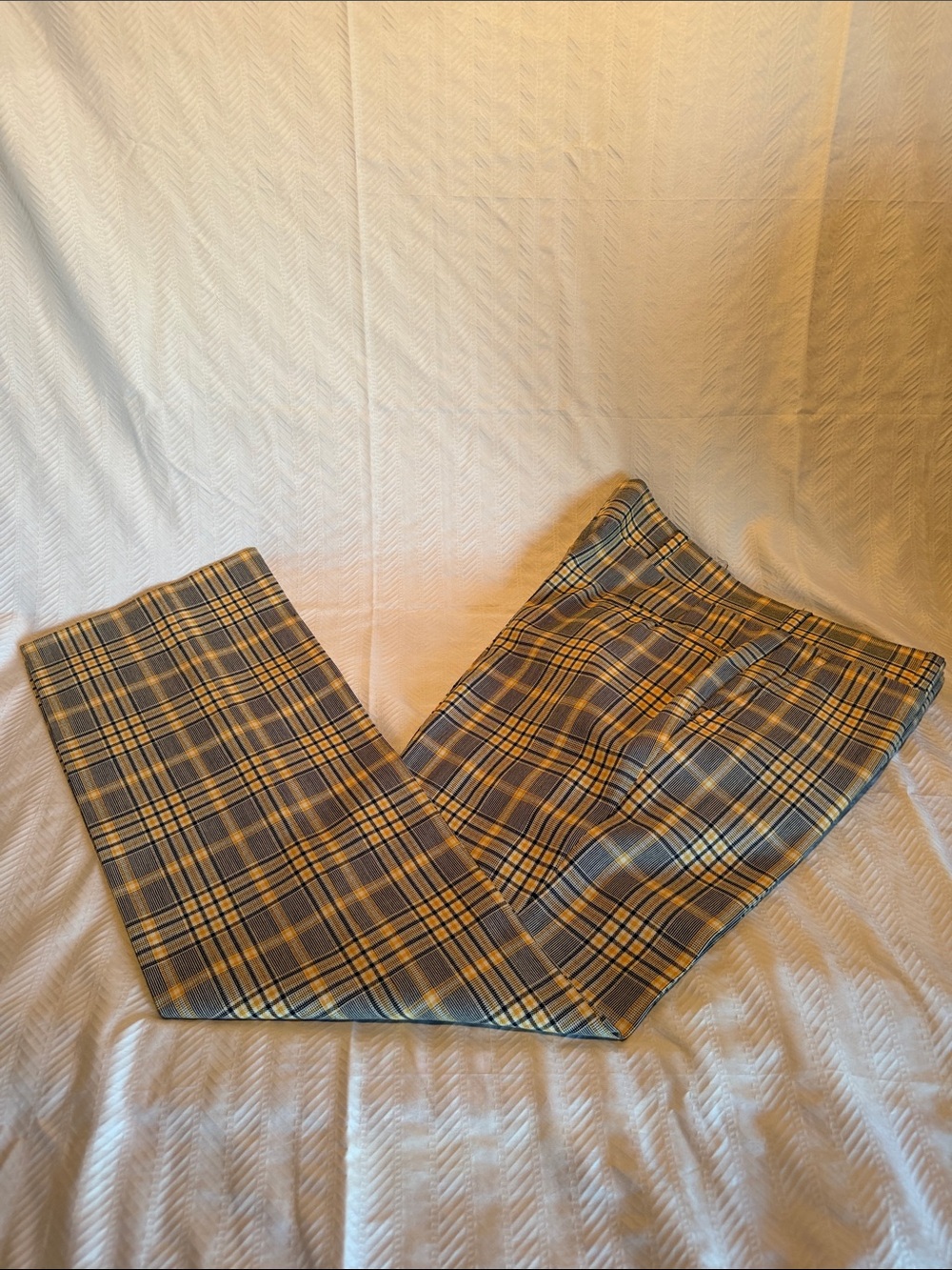 Vintage Corbin Ltd Men’s Yellow/Blue Plaid Dress Pants